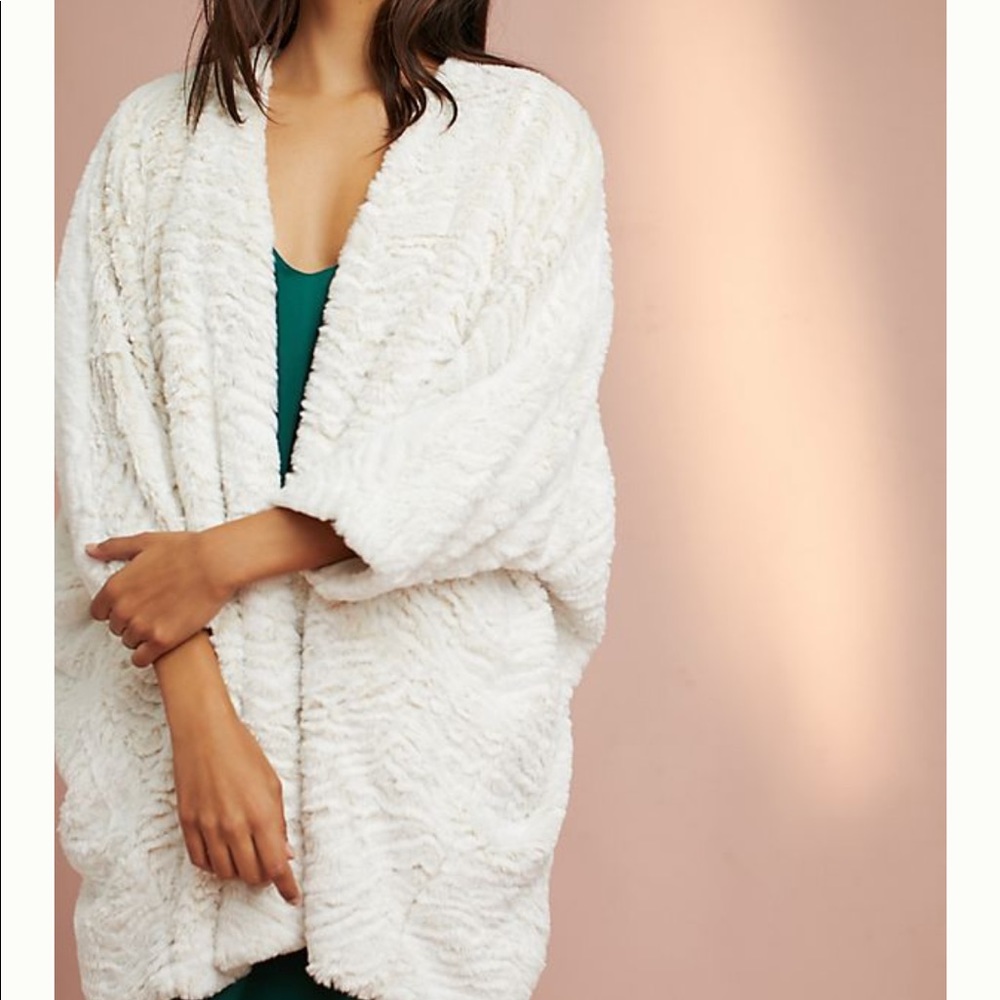 Pre❤️ Anthropologie Faux Fur Cocoon Cardigan